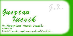 gusztav kucsik business card
